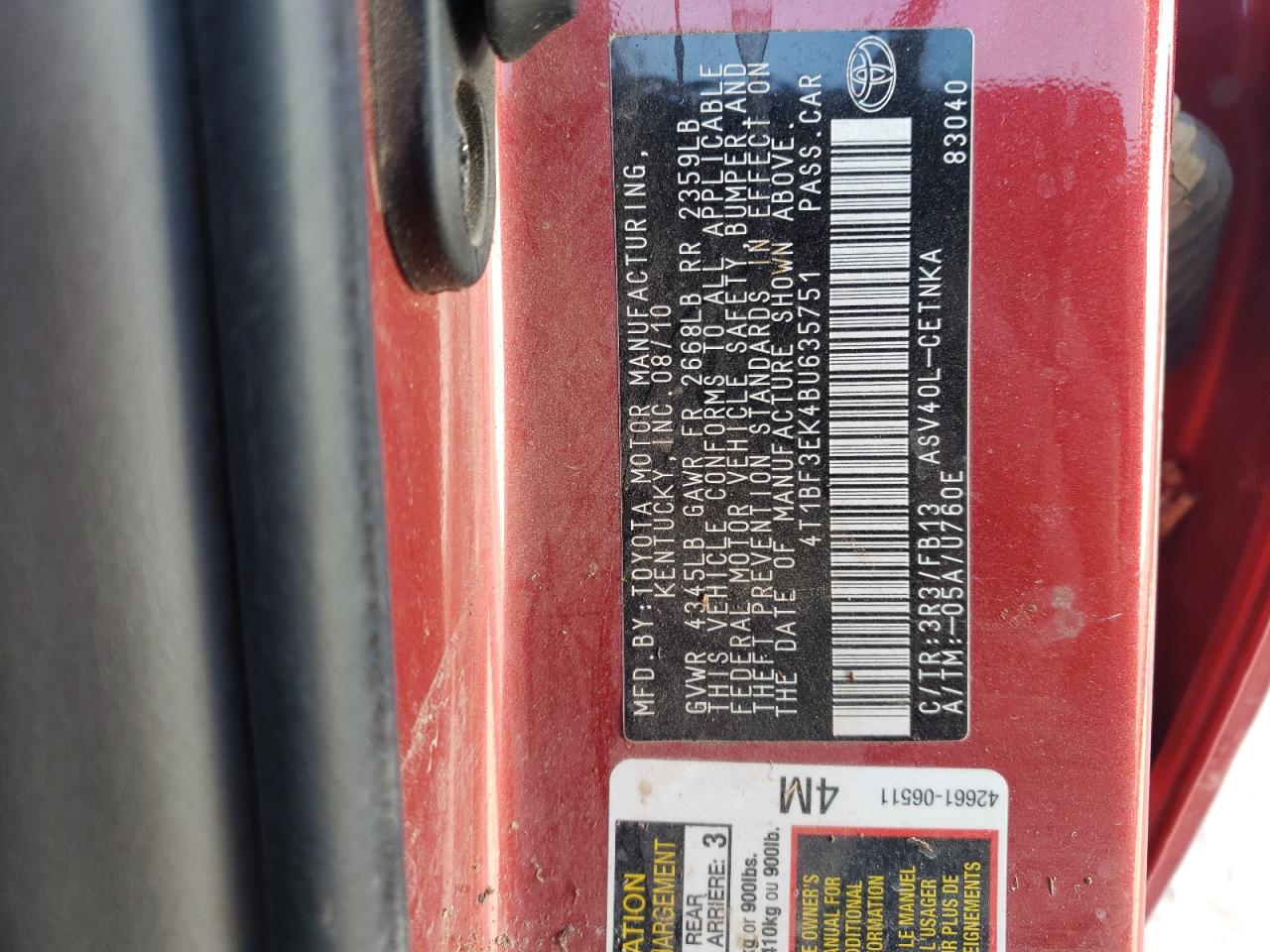 Toyota Camry Base Image 2